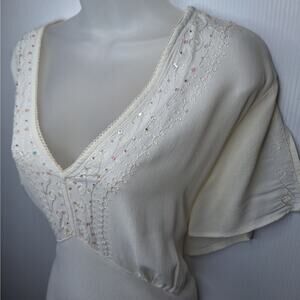 Vintage Y2K Faded Glory Babydoll Top 26W 28W Sequin Fairy Grunge Ethereal Angel